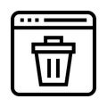 Web page delete vector line icon Royalty Free Stock Photo