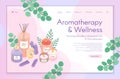 Web page design template for aromatherapy treatment,home fragrances,spa,wellness,natural products,herbal therapy,self care