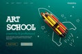 Web page design template for Art School, studio, course, class, education. Modern design vector illustration concept for