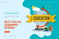 Web page design template of distance education, online training courses, education apps, annual teaching plan. Modern Royalty Free Stock Photo