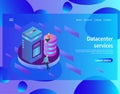 Web page design template for hosting and data center, big data processing Royalty Free Stock Photo