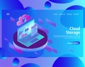 Web page design template for hosting and data center, big data processing Royalty Free Stock Photo