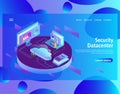 Web page design template for hosting and data center, big data processing Royalty Free Stock Photo
