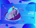 Web page design template for hosting and data center, big data processing Royalty Free Stock Photo