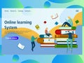 Web page design template for online education, distance courses, e-learning, Royalty Free Stock Photo