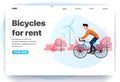 Web page design templates for bicycles for rent Royalty Free Stock Photo