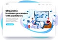 Web page design templates for streamline business processes with workflows