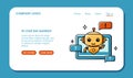 Web page design about using AI for consulting and customer support. Chat bot assistant for online applications Royalty Free Stock Photo