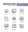 Web Page Development - modern vector line icons set.