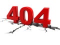 Web page 404 error concept isolated on white background. 3d render