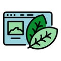 Web page farming robot icon color outline vector Royalty Free Stock Photo