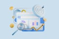 Web page with financial data, pie chart and graphs Royalty Free Stock Photo
