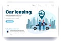 Web page flat design template for car leasing