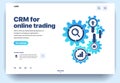 Web page flat design template CRM for online trading