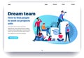 Web page flat design template for dream team