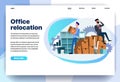 Web page flat design template for office relocation Royalty Free Stock Photo