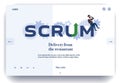 Web page flat design template for scrum master working