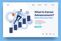 Web page flat design template for what is career advancement