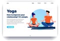 Web page flat design template for yoga