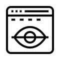 Web page hide vector line icon