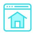 Web page home color line icon