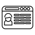 Web page icon outline vector. Target digital