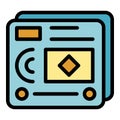 Web page interaction icon color outline vector Royalty Free Stock Photo
