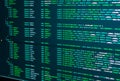 Web page java script code on computer monitor. Software computer programming code. Frontend java code Royalty Free Stock Photo
