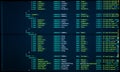 Web page java script code on computer monitor. Software computer programming code. Frontend java code Royalty Free Stock Photo