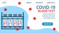 Web page of the Laboratory for the analysis of blood for coronavirus. Royalty Free Stock Photo