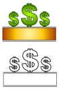 Web Page Logo Dollar Signs 3 Royalty Free Stock Photo