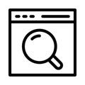 Web page magnifier vector thin line icon Royalty Free Stock Photo
