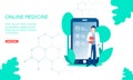 Web page of online medicine vector illustration Royalty Free Stock Photo