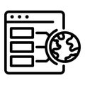 Web page operating system icon, outline style Royalty Free Stock Photo