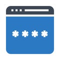 Web page password glyphs double color icon