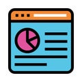 Web page report color line icon Royalty Free Stock Photo