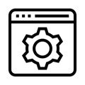 Web page setting vector line icon