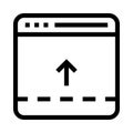 Web page upload vector line icon Royalty Free Stock Photo