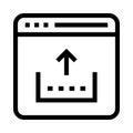 Web page upload vector line icon Royalty Free Stock Photo