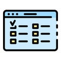 Web page window icon color outline vector Royalty Free Stock Photo