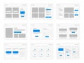 Web page wireframe layouts isolated on white background Royalty Free Stock Photo