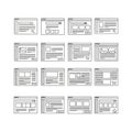 Web page wireframes collection isolated on white background Royalty Free Stock Photo