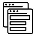 Web pages icon, outline style