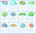 Web Pages Sale Advertisements Templates. Vector