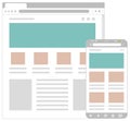 Web pages wireframe layout illustration / Web design template for PC browser , smartphone