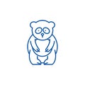 Panda bear line icon concept. Panda bear flat  vector symbol, sign, outline illustration. Royalty Free Stock Photo