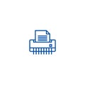 Paper shredder,office printer line icon concept. Paper shredder,office printer flat vector symbol, sign, outline Royalty Free Stock Photo