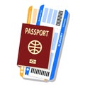 passport with two boarding passes Royalty Free Stock Photo