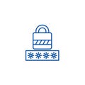 Password,login lock line icon concept. Password,login lock flat vector symbol, sign, outline illustration.