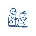 Pension fund line icon concept. Pension fund flat  vector symbol, sign, outline illustration. Royalty Free Stock Photo